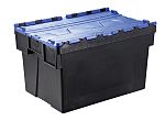 RS PRO 56L Blue PP Attached Lid Container, 600mm x 400mm x 310mm