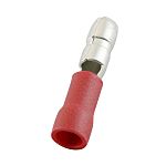 RS PRO Insulated Male Crimp Bullet Connector, 0.5mm² to 1.5mm², 22AWG to 16AWG, 4mm Bullet diameter, Red