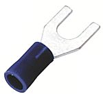 RS PRO Insulated Crimp Spade Connector, 1.5mm² to 2.5mm², 16AWG to 14AWG, 3.7mm Stud Size Vinyl, Blue