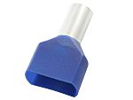 RS PRO Insulated Crimp Bootlace Ferrule, 8mm Pin Length, 2.1mm Pin Diameter, 2 x 0.75mm² Wire Size, Blue