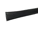 RS PRO Expandable Braided PET Black Cable Sleeve, 6mm Diameter, 25m Length