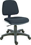 Silla oficina RS PRO de color Negro ajustable Sobre Ruedas, asiento de Tela, alt. asiento 47 → 59cm