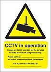 Etiqueta de seguridad RS PRO, Polipropileno, "CCTV Sign, Inglés, 420 mm Señal x 297mm