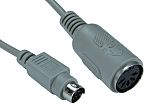 Cable KVM Gris RS PRO de 150mm, con. A: PS/2 Macho, con. B: Mini DIN de 5 contactos Hembra
