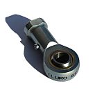 Fluro M8 x 1.25 Female Galvanized Steel Rod End, 8mm Bore, 48mm Long, Metric Thread Standard, Female Connection Gender