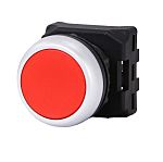 Push Button Head Red 22mm Round Flat