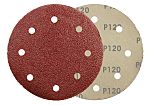 150mmx120g Hook&amp;Loop Sanding Disc 6 hole