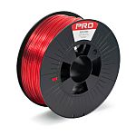 RS PRO 1.75mm Translucent Red PET-G 3D Printer Filament, 1kg