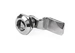 RS PRO Silver Stainless Steel Triangular Key, 32mm Panel-to-Tongue, Triangle Head Unlock
