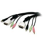 Cable KVM Negro StarTech.com USBDVI de 1.8m, con. A: 3.5mm Stereo Jack x 2; DVI-I Dual Link; USB A Macho, con. B: 3.5mm