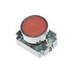 Pushbutton Head Red Flat Round Metal