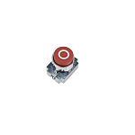 Pushbutton Head Red Raised Round Metal O