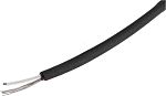 RS PRO Screened 1 Core Microphone Cable, 0.22 mm² CSA, 3.1mm od, 100m, Black