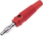RS PRO Red Male Banana Plug, 4 mm Connector, Screw Termination, 24A, 30V, Nickel Plating