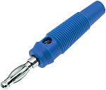 RS PRO Blue Male Banana Plug, 4 mm Connector, Screw Termination, 24A, 30V, Nickel Plating