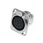 RS PRO Panel Mount XLR Connector, Female, 50 V, 6 Way, Nickel Plating
