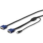 Kabel KVM, A: VGA, B: USB A; VGA 3m, Černá