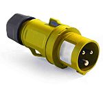 RS PRO IP54 Yellow Cable Mount 3P Industrial Power Plug, Rated At 16A, 100 → 130 V