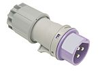 RS PRO IP44 Purple Cable Mount 3P Industrial Power Plug, Rated At 16A, 20 → 25 V
