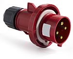 Conector de potencia industrial, Formato 3P + E, Orientación Recto, Rojo, 380 → 415 V., 32A, IP67