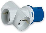 RS PRO IP20 Blue 2P + E Industrial Power Connector Adapter Plug, Socket, Rated At 16A, 230 V