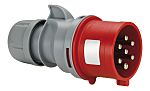 RS PRO IP54 Red Cable Mount 7P Industrial Power Plug, Rated At 16A, 400 V