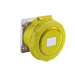 RS PRO IP67 Yellow Panel Mount 2P + E Industrial Power Socket, Rated At 16A, 100 → 130 V