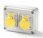 RS PRO IP44 Grey 3P Industrial Power Plug, Rated At 16A, 230 V