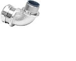 RS PRO 90° Elbow, Conduit Fitting, 32mm Nominal Size, M32, Brass, Silver IP67 rating