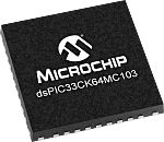 DSPIC33CK64MC103-I/M5 Microchip dsPIC33CK64MC10X, 16bit Digital Signal Processor 100MHz 64 kB Flash 36-Pin UQFN