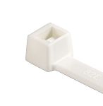 HellermannTyton Cable Tie, Releasable, 390mm x 4.6 mm, White Polyamide 6.6 (PA66), Pk-100