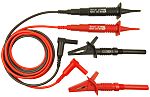 RS PRO Test Lead & Connector Kit With 1 Black Lead Assembly, 1 Red Lead Assembly, 1 x Black Screw-Fit Crocodile Clip, 1