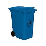 RS PRO 360L Blue Flip Polyethylene Waste Bin