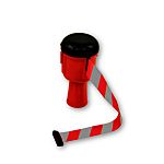 RS PRO Stainless Steel Retractable Barrier, Red/White Tape