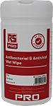 RS PRO Wet Anti-Bacterial Wipes, Tub of 100