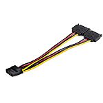 StarTech.com Male SATA Power x 2 to Female LP4  Cable, 150mm