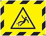 Etiqueta de advertencia y de peligro con pictograma: Riesgo de caída, autoadhesivo, 450mm x 350 mm