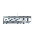 CHERRY Wired USB Keyboard, QWERTY (UK), Silver, White