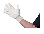 Liscombe White Cotton Work Gloves, Size 9, Drill Cotton Coating
