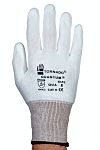 Tornado Quantum White Abrasion Resistant Work Gloves, Size 6, Polyurethane Coating