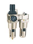 RS PRO G 1/2 Filter Regulator Lubricator, Auto Drain, 25μ Filtration Size