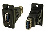 RS PRO Straight, Panel Mount, Socket to Socket- Dual Port Type A to A 3.0 USB Connector
