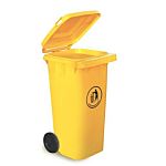 RS PRO 120L Blue Polypropylene Dustbin