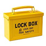 Estación de bloqueo Brady STEEL PORTABLE GROUP LOCK BOX YLW, 13 candados