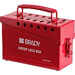 Estación de bloqueo Brady METAL LOCK BOX, 13 LOCK, RED, 13 candados