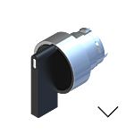 RS PRO 2 Position Selector Switch Head, 22.5mm Cutout, Black Handle