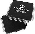 Microchip KSZ8463MLI, Ethernet Switch IC NIC, BIU, 64-Pin LQFP