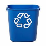 Rubbermaid Commercial Products Rubbermaid Commercial Deskside Recycling Container 12L Blue Polypropylene Waste Bin