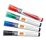 Nobo White Board Marker, 4 Assorted, 3 mm Tip Size