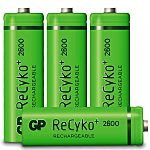Gp Batteries GP Batteries AA Rechargeable AA Batteries, 2.6Ah, 1.2V - Pack of 4